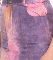 ROCKUPY Women's Skirt with Tie-Dye Pattern, Colorful Denim Skirt, Straight Summer Skirt, Midi Skirt with Slit RPW20_040901 917 Purple/Orange/Pink
