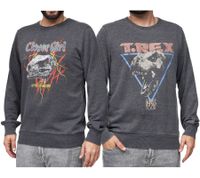 RE:COVERED X Jurassic Park Herren Rundhals-Pullover mit ‎‎T-Rex 1993 oder Raptors on Tour 1993 Vintage-Print Langarm-Shirt Sweat-Shirt MMUNV1960 Dunkel-Grau