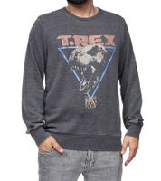 RE:COVERED X Jurassic Park Herren Rundhals-Pullover mit ‎‎T-Rex 1993 oder Raptors on Tour 1993 Vintage-Print Langarm-Shirt Sweat-Shirt MMUNV1960 Dunkel-Grau