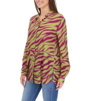 Blusa de mujer Aniston CASUAL FM, elegante blusa de verano con cuello Kent, blusa de diario 11026408 Verde/Morado