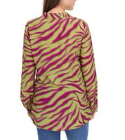 Blusa de mujer Aniston CASUAL FM, elegante blusa de verano con cuello Kent, blusa de diario 11026408 Verde/Morado