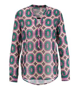 Blusa de mujer Aniston SELECTED, blusa de verano, camisa de manga larga de moda 91819328 verde/morado/beige