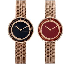 Reloj de mujer Pierre Cardin con esfera moderna, reloj analógico de cuarzo con brazalete de acero inoxidable, 3ATM 33 mm CMA.0001 oro rosa/negro o oro rosa/rojo