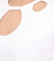 Aniston CASUAL Damen T-Shirt Kurzarm-Shirt mit Cut-Outs Sommer-Shirt 74287507 Weiß