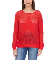 Aniston CASUAL Women's Knit Sweater with Openwork Pattern, Fashionable Everyday Sweater 54941968 Red