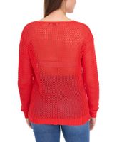 Aniston CASUAL Women's Knit Sweater with Openwork Pattern, Fashionable Everyday Sweater 54941968 Red