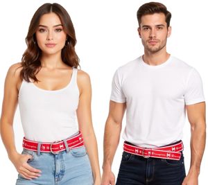 Champion Belt for Men and Women with Brand Logo, Everyday Belt, 150 cm, CH3004BFFN1-105, Black/White