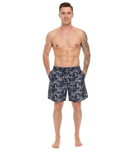 Pierre Cardin Herren Camouflage Schwimm-Hose Badehose Schwimm-Shorts LA203937 Blau/Khaki-Grün
