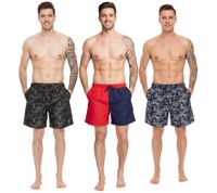 Pierre Cardin Herren Camouflage Schwimm-Hose Badehose Schwimm-Shorts Blau/Khaki-Grün, Khaki/Grün, Navy/Rot oder Navy/Pink