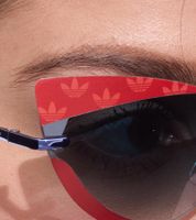 Adidas Women's Sunglasses with Blue Lenses and Red Temples, UVA & UVB Protection, Leisure Glasses EW3517 Red