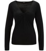 Aniston SELECTED Maglia a maniche lunghe da donna con dettagli nodo, maglione per tutti i giorni 15858260 Nero