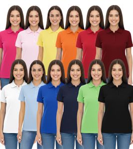 Polo femme ELEVATE Helios, polo en coton, maille piquée 180 g/m² 38107 en blanc, rouge, bleu, jaune, rose, orange, vert ou noir