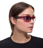 Gafas de sol adidas para mujer y hombre, rectangulares, con degradado y revestimiento de espejo, protección UVA y UVB, categoría 2, para vacaciones, EW3548, color rojo
