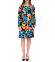 Aniston CASUAL Women's Summer Dress with Floral Print, Mini Dress, Long Sleeve Dress, 81651920, Black/Yellow/Blue