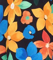 Aniston CASUAL Women's Summer Dress with Floral Print, Mini Dress, Long Sleeve Dress, 81651920, Black/Yellow/Blue