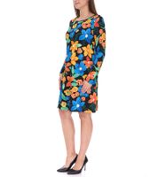 Aniston CASUAL Women's Summer Dress with Floral Print, Mini Dress, Long Sleeve Dress, 81651920, Black/Yellow/Blue