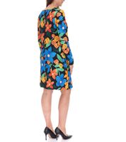 Aniston CASUAL Women's Summer Dress with Floral Print, Mini Dress, Long Sleeve Dress, 81651920, Black/Yellow/Blue