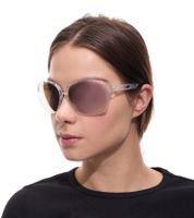 adidas Sport Damen Sonnen-Brille mit verspiegelten Kupfer/Braunen Gläsern und transparenten Bügeln Lauf-Brille SP0013 6226G Transparent