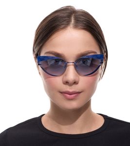 adidas Women's Rimless Cat-Eye Sunglasses with Gradient Lenses, 100% UVA & UVB Protection, Casual Glasses EW3519 Blue