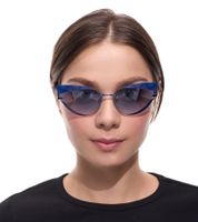 adidas Women's Rimless Cat-Eye Sunglasses with Gradient Lenses, 100% UVA & UVB Protection, Casual Glasses EW3519 Blue