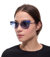 adidas Women's Rimless Cat-Eye Sunglasses with Gradient Lenses, 100% UVA & UVB Protection, Casual Glasses EW3519 Blue