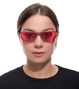 Lunettes de soleil Adidas pour femmes avec verres bleus et branches rouges, protection UVA et UVB, lunettes de loisirs EW3517 Rouge