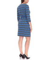 Aniston CASUAL Women's Summer Dress with All-Over Print, Mini Dress, Round Neck, 52386460 Blue/Black