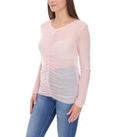 Aniston CASUAL Women's Long-Sleeved Shirt, Sheer Everyday Sweater with V-Neck, Summer Shirt 99505354 Pink
