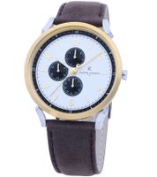 Pierre Cardin Men's Multi-Dial Analog Quartz Watch with Leather Strap 3ATM 44mm in Brown/Gold/Silver or Black/Silver/Blue/Rose Gold
