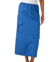 Aniston CASUAL Women's Cargo Skirt, Summer Skirt, Midi-Length Cotton Skirt with Elastic Waistband, 77100947 Blue