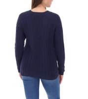 Aniston CASUAL V-Neck Knit Sweater, Everyday Sweater with Cotton Content, Long-Sleeved Shirt, 38049702, Dark Blue