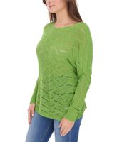 Aniston Women's Long-Sleeved Shirt with Back Cut-Out, Everyday Sweater, Summer Shirt, 48676348 Green