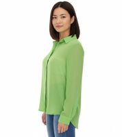 Aniston SELECTED Damen Sommer-Bluse Langarm-Shirt mit Kent-Kragen sommerliche Basic-Bluse Gelb oder Grün