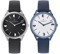 Orologio da polso da uomo Pierre Cardin analogico al quarzo con cinturino in pelle 3ATM 40mm nero o blu