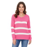 Aniston CASUAL Damen Strick-Pullover mit Baumwollanteil Alltags-Pullover Langarm-Shirt Pink, Rosa oder Türkis