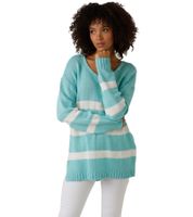 Aniston CASUAL Damen Strick-Pullover mit Baumwollanteil Alltags-Pullover Langarm-Shirt Pink, Rosa oder Türkis