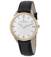 Pierre Cardin Men's Watch in Gift Box, Analog Quartz Watch with Leather Strap, 3 ATM, 40mm or 39mm, Silver/Gold, Black, or Silver/Black