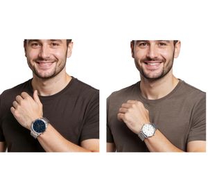 Orologio da polso analogico al quarzo da uomo Pierre Cardin con bracciale in acciaio inossidabile 3ATM 40mm in argento/bianco o argento/nero