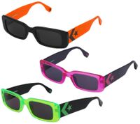 Converse Women's & Men's Sunglasses with UV400 Protection with Light Transmission S2 Vacation Glasses Summer Glasses SCO228 Black/Green, Black/Pink, or Black/Orange