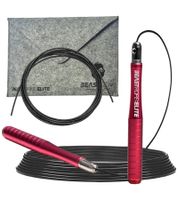 BEASTGEAR Elite Premium-Aluminium-Springseil 3m Speed-Fitness-Springseil oder 2,8m Speed-Fitness-Springseil aus Stahl Fitness Boxen, MMA, HIIT, Krafttraining und Double Unders Rot/Schwarz oder Schwarz
