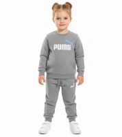 PUMA Kids' Jogging Suit for Boys and Girls, 2-Piece Set: Sweatshirt, Crew Neck Sweater, Cotton Set 627915 03 Grey