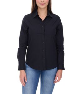 ELEVATE Camicia a maniche lunghe Hamell, semplice camicetta da donna, camicetta in popeline 3816999 Nero