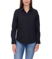 ELEVATE Camicia a maniche lunghe Hamell, semplice camicetta da donna, camicetta in popeline 3816999 Nero