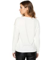 Women's Christmas Sweater with Sequins and Round Neck, Christmas Tree Sweater, Long-Sleeved Shirt with Glitter, 951396 White