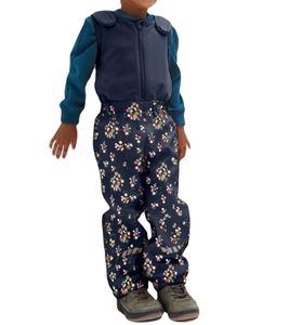 Pantalon de pluie pour enfants avec bandes réfléchissantes, salopette thermique pour garçons et filles avec motif floral, pantalon de boue, salopette 903967 bleu foncé