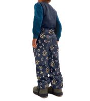 Kinder Regenhose mit reflektierenden Streifen Thermo-Latzhose für Jungen und Mädchen mit Blumen Muster Matsch-Hose Buddelhose 903967 Dunkel-Blau