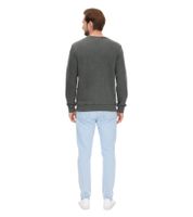 Pull col rond homme SKY REBEL en coton aspect vieilli H10068C21372A 12400 Vert