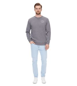 SKY REBEL Men's Round Neck Cotton Sweater with Antique Look H10068C21372A 12400 Gray