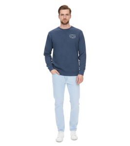 SKY REBEL Men's Round Neck Cotton Sweater with an Antique Look H10068C21372A 12400 Dark Blue