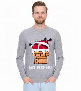 Maglione da uomo in maglia, maglione natalizio brutto con motivo natalizio, maglione natalizio casual 979440 grigio